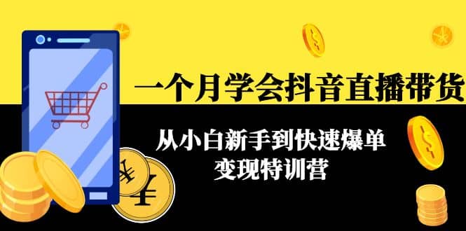一个月学会抖音直播带货:从小白新手到快速爆单变现特训营(63节课)网创吧-网创项目资源站-副业项目-创业项目-搞钱项目网创吧