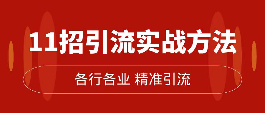 精准引流术:11招引流实战方法,让你私域流量加到爆(11节课完整版)网创吧-网创项目资源站-副业项目-创业项目-搞钱项目网创吧