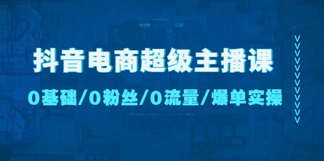 抖音电商超级主播课:0基础、0粉丝、0流量、爆单实操网创吧-网创项目资源站-副业项目-创业项目-搞钱项目网创吧
