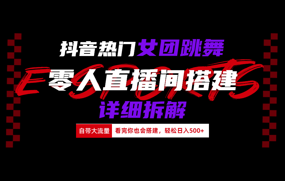 抖音热门女团跳舞直播玩法详细拆解(看完你也会搭建)武野创库-网创项目资源站-副业项目-创业项目-搞钱项目武野创库
