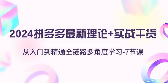 2024拼多多 最新理论+实战干货,从入门到精通全链路多角度学习-7节课网创吧-网创项目资源站-副业项目-创业项目-搞钱项目网创吧