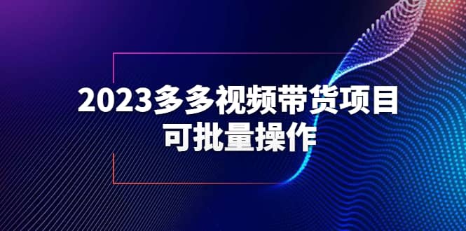 2023多多视频带货项目,可批量操作【保姆级教学】网创吧-网创项目资源站-副业项目-创业项目-搞钱项目网创吧