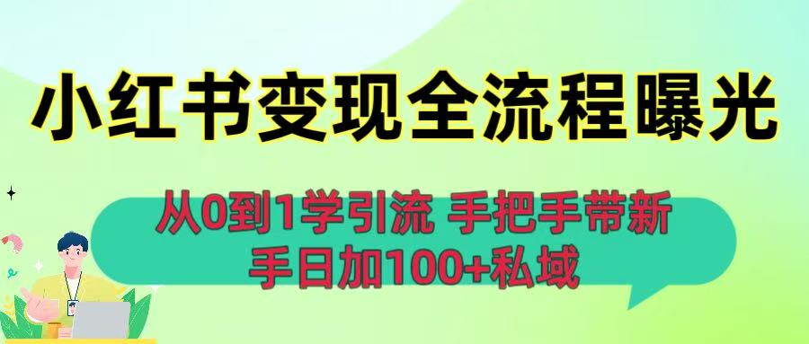 从0到1学引流:小红书变现全流程曝光,手把手带新手日加100+私域武野创库-网创项目资源站-副业项目-创业项目-搞钱项目武野创库