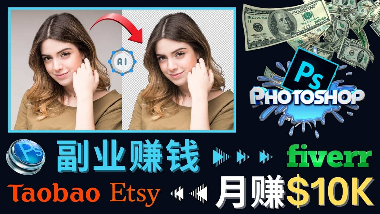 掌握PS修图技能,月赚5000美元以上 – 利用Adobe Photoshop赚钱的3种途径网创吧-网创项目资源站-副业项目-创业项目-搞钱项目网创吧