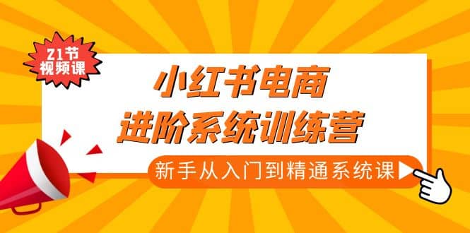 小红书电商进阶系统训练营:新手从入门到精通系统课(21节视频课)网创吧-网创项目资源站-副业项目-创业项目-搞钱项目网创吧
