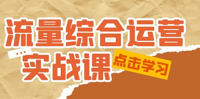 流量综合·运营实战课:短视频、本地生活、个人IP知识付费、直播带货运营网创吧-网创项目资源站-副业项目-创业项目-搞钱项目网创吧
