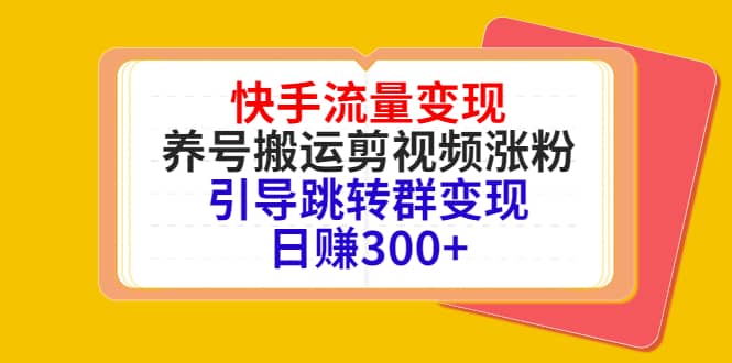 快手流量变现，养号搬运剪视频涨粉，引导跳转群变现日赚300+武野创库-网创项目资源站-副业项目-创业项目-搞钱项目武野创库