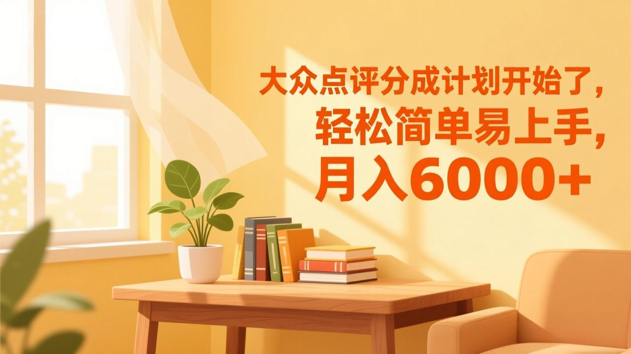 大众点评分成计划开始了，轻松简单易上手，月入6000+网创吧-网创项目资源站-副业项目-创业项目-搞钱项目网创吧