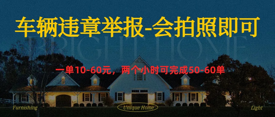 车辆违章举报得奖励武野创库-网创项目资源站-副业项目-创业项目-搞钱项目武野创库