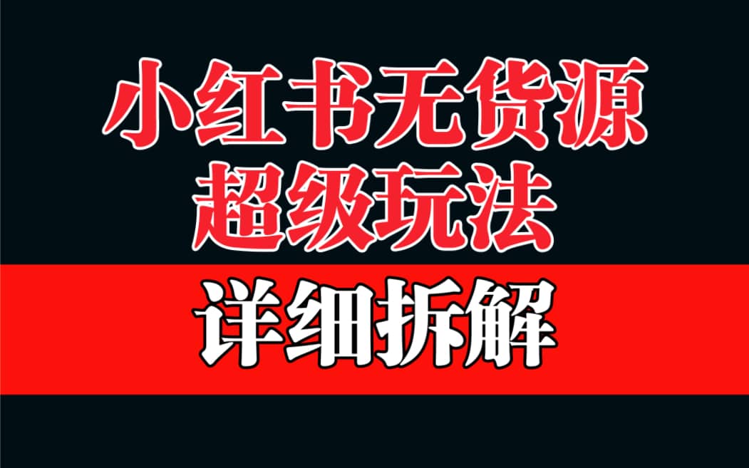 做小红书无货源，靠这个品日入1000保姆级教学-武野创库