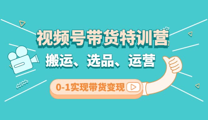 视频号带货特训营(第3期)：搬运、选品、运营、0-1实现带货变现武野创库-网创项目资源站-副业项目-创业项目-搞钱项目武野创库
