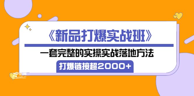 《新品打爆实战班》一套完整的实操实战落地方法,打爆链接超2000+(38节课)网创吧-网创项目资源站-副业项目-创业项目-搞钱项目网创吧