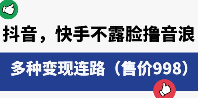 抖音，快手不露脸撸音浪项目，多种变现连路（售价998）武野创库-网创项目资源站-副业项目-创业项目-搞钱项目武野创库