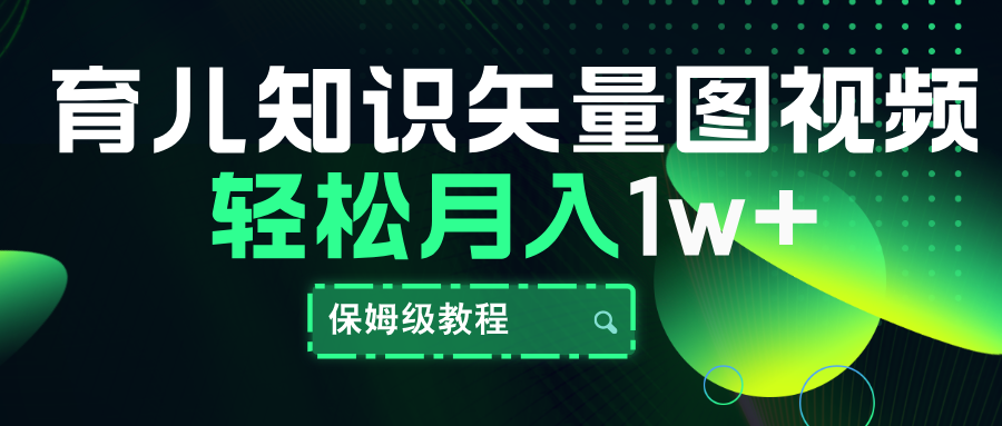 育儿知识矢量图视频,条条爆款,保姆级教程,月入10000+武野创库-网创项目资源站-副业项目-创业项目-搞钱项目武野创库