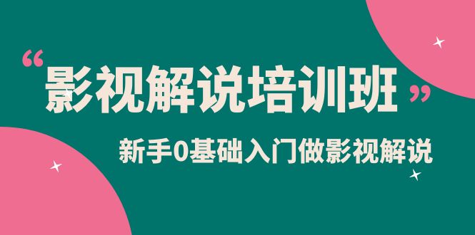 影视解说实战培训班，新手0基础入门做影视解说（10节视频课）武野创库-网创项目资源站-副业项目-创业项目-搞钱项目武野创库