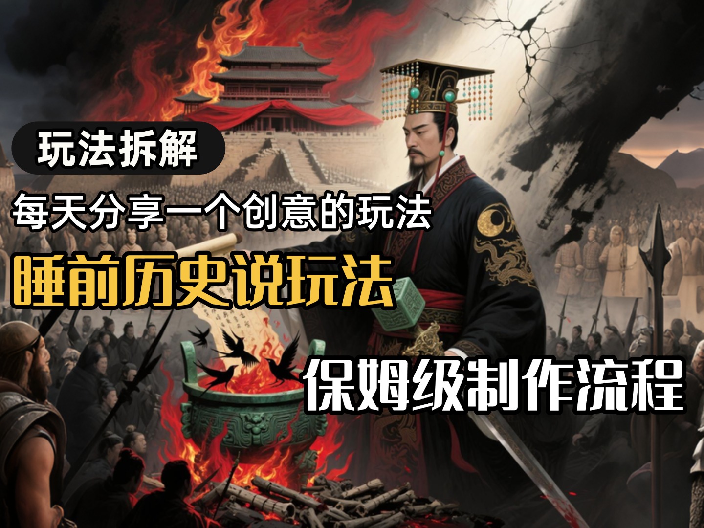 13条作品涨粉24.5万，全流程拆解睡前历史说，保姆级教程武野创库-网创项目资源站-副业项目-创业项目-搞钱项目武野创库