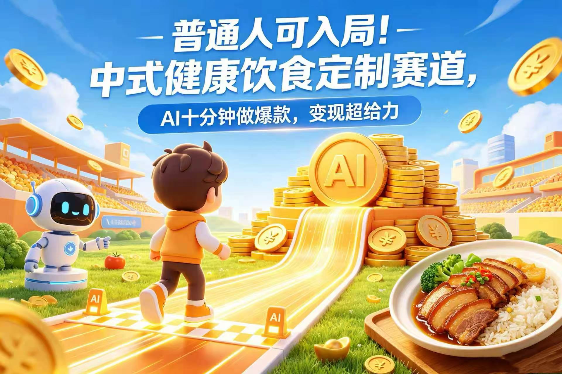 普通人可入局！中式健康饮食定制赛道，AI 十分钟做爆款，变现超给力网创吧-网创项目资源站-副业项目-创业项目-搞钱项目武野创库