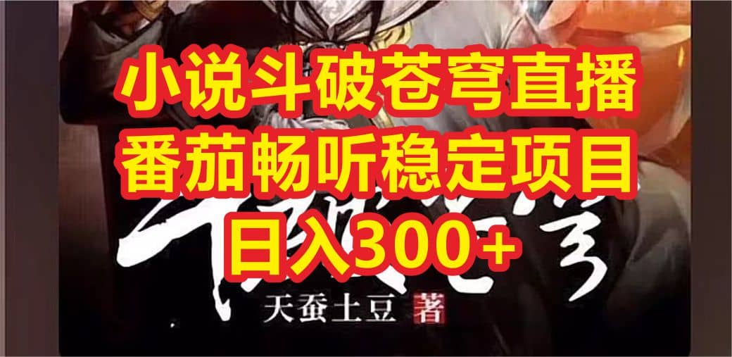 小说斗破苍穹直播,番茄畅听日入300+稳定项目网创吧-网创项目资源站-副业项目-创业项目-搞钱项目网创吧