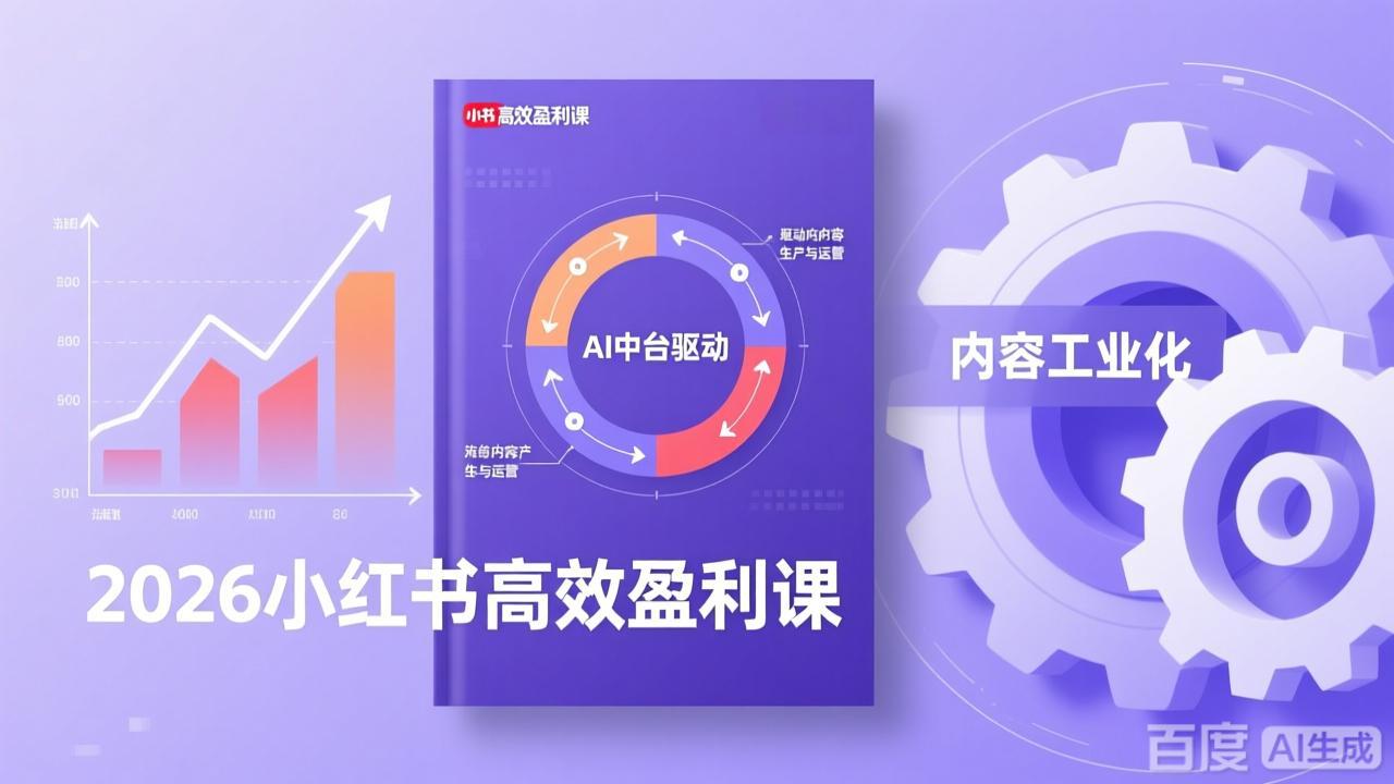 2026小红书高效盈利课，流量双引擎+内容工业化+AI中台驱动，构建可复制的千万级营收模型网创吧-网创项目资源站-副业项目-创业项目-搞钱项目网创吧
