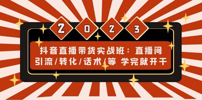 抖音直播带货实战班：直播间引流/转化/话术/等 学完就开干(无水印)武野创库-网创项目资源站-副业项目-创业项目-搞钱项目武野创库