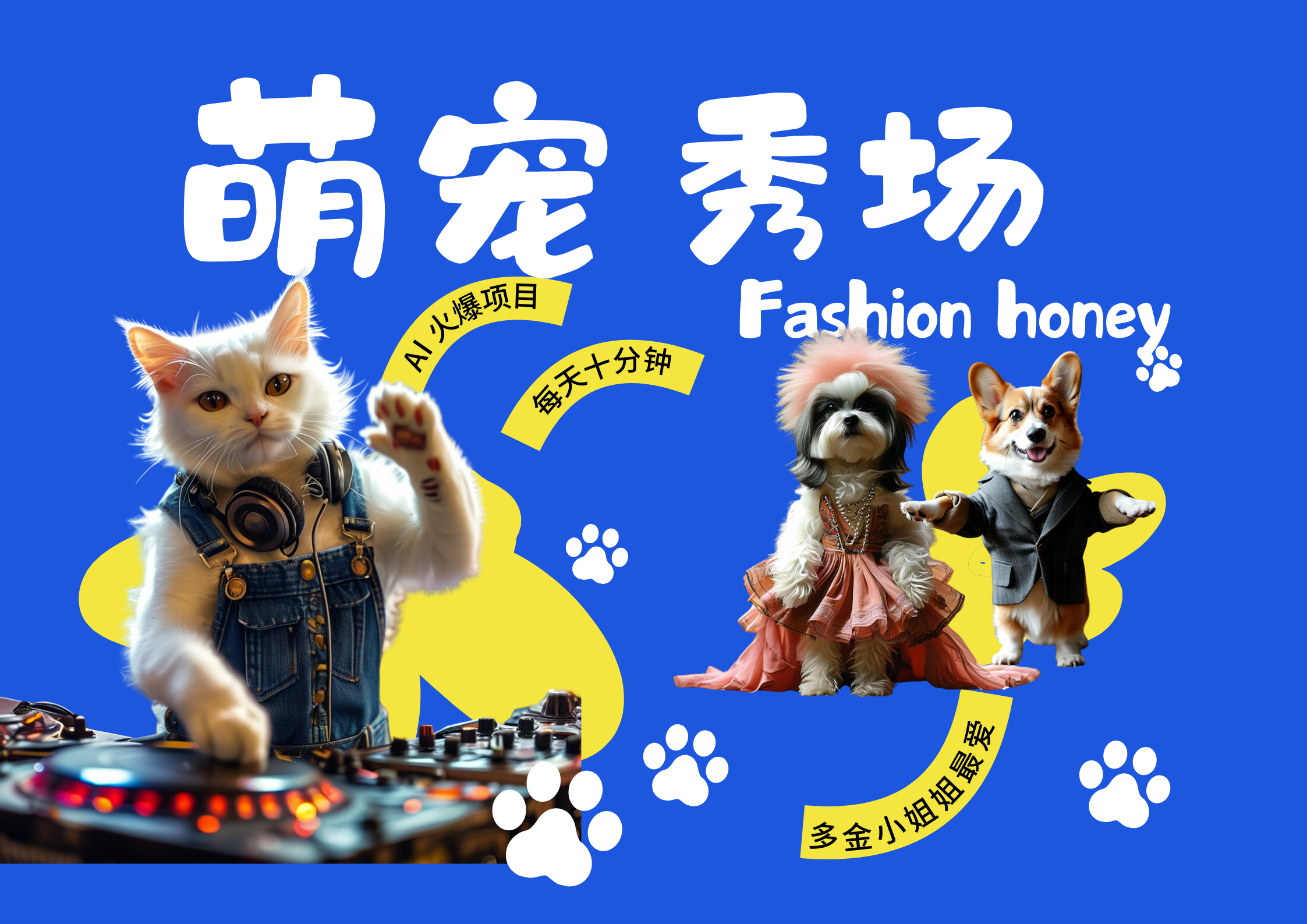 酷飒动物跳舞走秀  时尚喵FASHION汪 多金小姐姐最爱的 轻松月入破万-武野创库