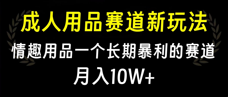 大人用品赛道新玩法，情趣用品一个长期暴利的赛道，月入10W+武野创库-网创项目资源站-副业项目-创业项目-搞钱项目武野创库