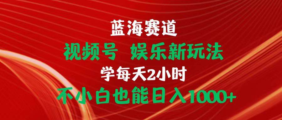 蓝海赛道视频号 娱乐新玩法每天2小时小白也能日入1000+武野创库-网创项目资源站-副业项目-创业项目-搞钱项目武野创库