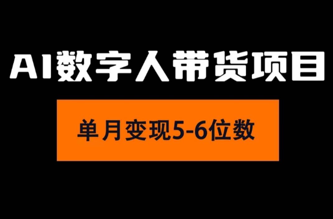 2024年Ai数字人带货，小白就可以轻松上手，真正实现月入过万的项目武野创库-网创项目资源站-副业项目-创业项目-搞钱项目武野创库