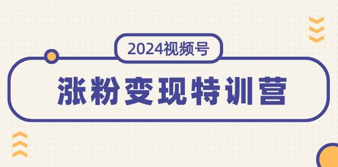 2024视频号-涨粉变现特训营：一站式打造稳定视频号涨粉变现模式（10节）网创吧-网创项目资源站-副业项目-创业项目-搞钱项目武野创库
