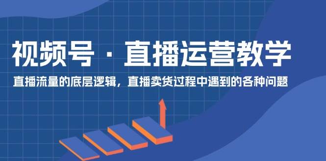 视频号 直播运营教学:直播流量的底层逻辑,直播卖货过程中遇到的各种问题网创吧-网创项目资源站-副业项目-创业项目-搞钱项目网创吧