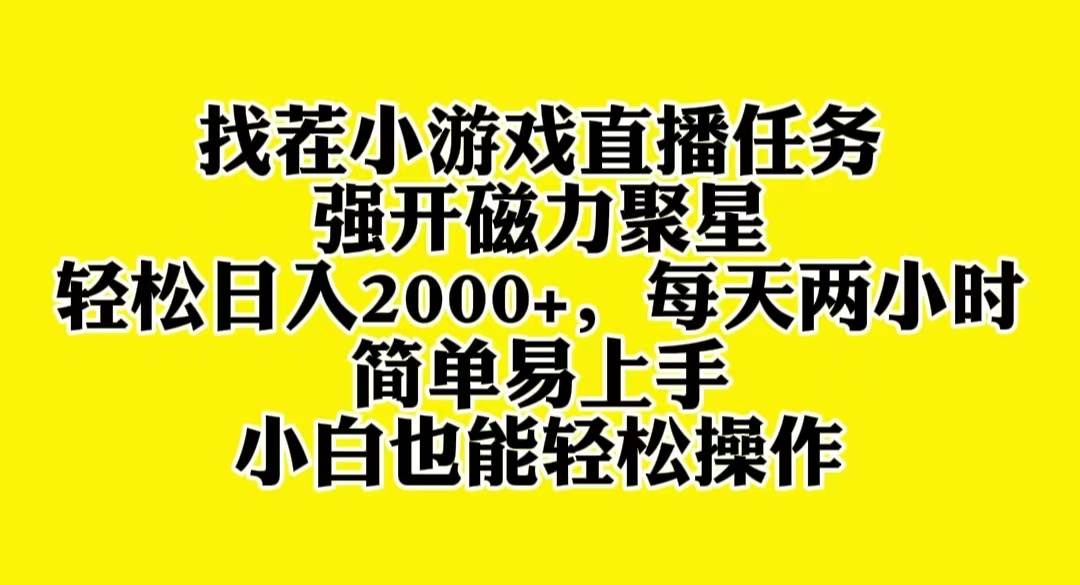 找茬小游戏直播,强开磁力聚星,轻松日入2000+,小白也能轻松上手网创吧-网创项目资源站-副业项目-创业项目-搞钱项目网创吧