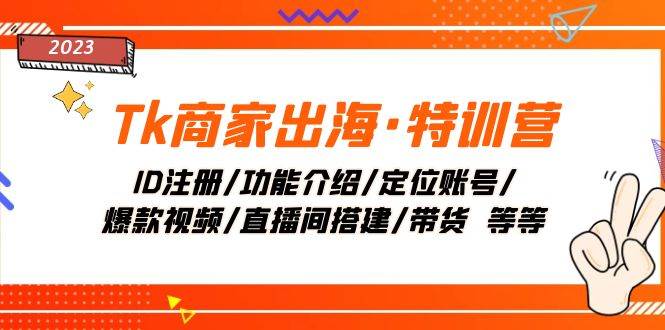 Tk商家出海·特训营：ID注册/功能介绍/定位账号/爆款视频/直播间搭建/带货网创吧-网创项目资源站-副业项目-创业项目-搞钱项目武野创库