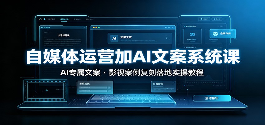 自媒体运营加AI文案系统课::AI专属文案,影视案例复刻落地实操教程武野创库-网创项目资源站-副业项目-创业项目-搞钱项目野创库