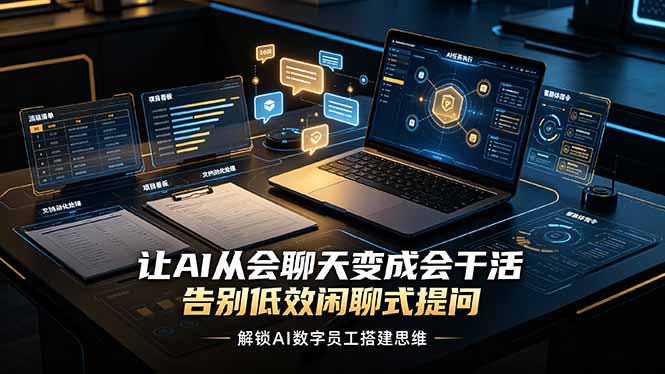 （19130期）让AI从会聊天变成会干活，告别低效闲聊式提问，解锁AI数字员工搭建思维武野创库-网创项目资源站-副业项目-创业项目-搞钱项目野创库