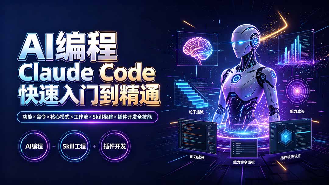 （19306期）AI编程 Claude Code快速入门到精通：功能×命令×核心模式×工作流×Skill搭建×插件开发全技能武野创库-网创项目资源站-副业项目-创业项目-搞钱项目野创库