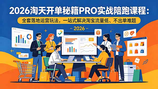 （19351期）2026淘天开单秘籍PRO实战陪跑课程-更新：全套落地运营玩法，一站式解决淘宝流量低、不出单难题武野创库-网创项目资源站-副业项目-创业项目-搞钱项目野创库