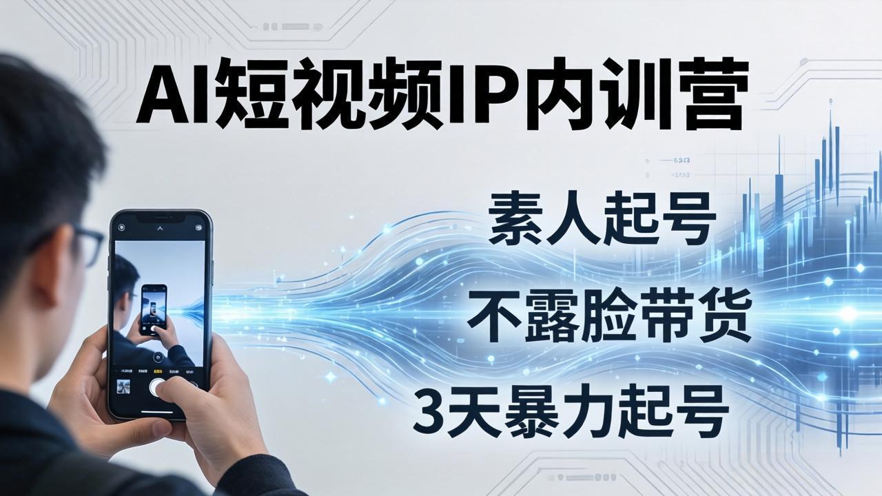 （19208期）2026AI短视频IP内训营-更新：从素人起号到不露脸带货，3天暴力起号全流程拆解武野创库-网创项目资源站-副业项目-创业项目-搞钱项目野创库