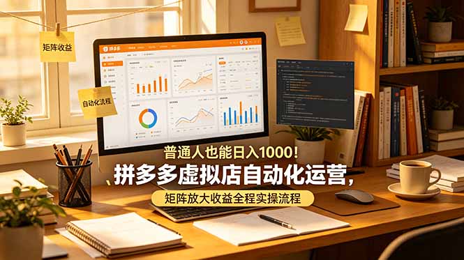 （19022期）普通人也能日入 1000！拼多多虚拟店自动化运营，矩阵放大收益全程实操流程武野创库-网创项目资源站-副业项目-创业项目-搞钱项目野创库