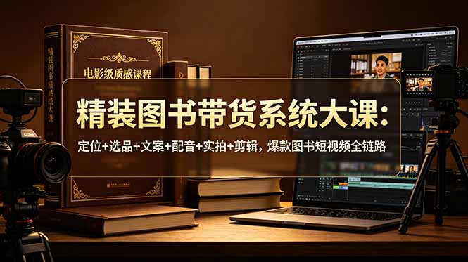 （19007期）精装图书带货系统大课：定位+选品+文案+配音+实拍+剪辑，爆款图书短视频全链路武野创库-网创项目资源站-副业项目-创业项目-搞钱项目野创库