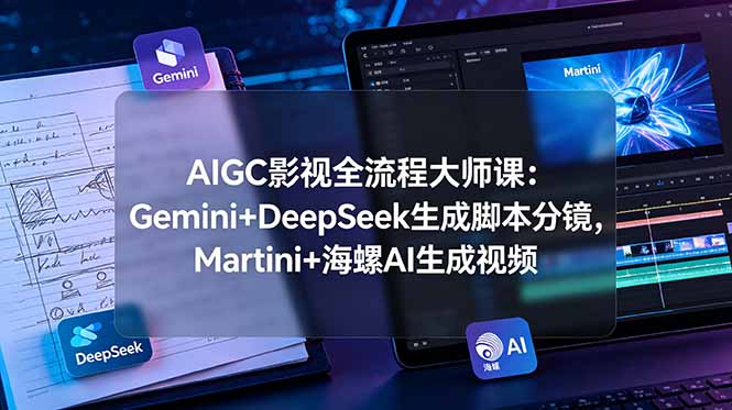 （19008期）AIGC影视全流程大师课：Gemini+DeepSeek生成脚本分镜，Martini+海螺AI生成视频武野创库-网创项目资源站-副业项目-创业项目-搞钱项目野创库