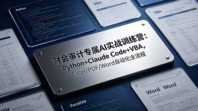 （19268期）财会审计专属 AI实战训练营：Python+Claude Code+VBA，Excel/PDF/Word自动化全流程武野创库-网创项目资源站-副业项目-创业项目-搞钱项目野创库