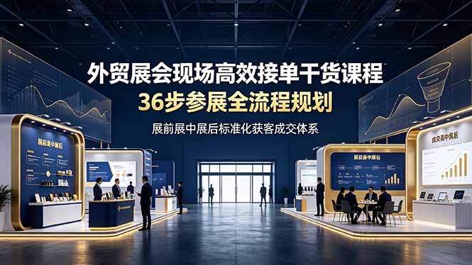 （19157期）外贸展会现场高效接单干货课程，36步参展全流程规划，展前展中展后标准化获客成交体系武野创库-网创项目资源站-副业项目-创业项目-搞钱项目野创库