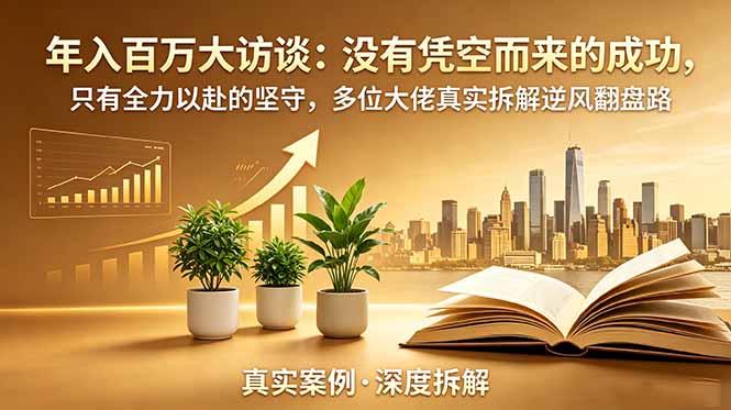 （19099期）年入百万大访谈-更新：没有凭空而来的成功，只有全力以赴的坚守，多位大佬真实拆解逆风翻盘路武野创库-网创项目资源站-副业项目-创业项目-搞钱项目野创库