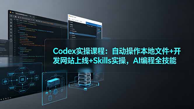 （19009期）Codex实操课程：自动操作本地文件+开发网站上线+Skills实操，AI编程全技能武野创库-网创项目资源站-副业项目-创业项目-搞钱项目野创库