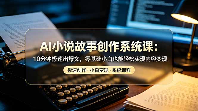 （19053期）AI小说故事创作系统课：10分钟极速出爆文，零基础小白也能轻松实现内容变现武野创库-网创项目资源站-副业项目-创业项目-搞钱项目野创库