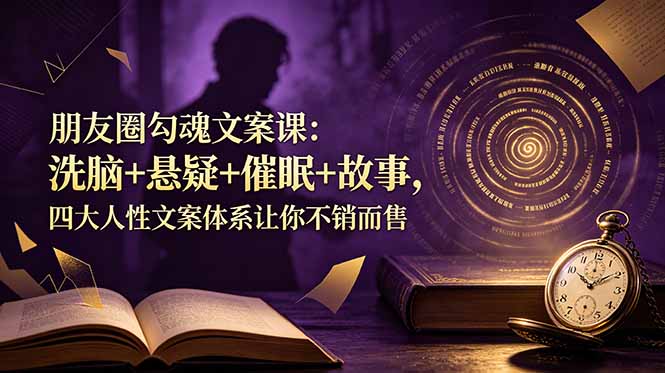 （19054期）朋友圈勾魂文案课：洗脑+悬疑+催眠+故事，四大人性文案体系让你不销而售武野创库-网创项目资源站-副业项目-创业项目-搞钱项目野创库
