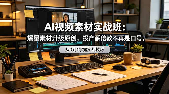 （19085期）AI视频素材实战班：爆量素材升级原创，投产翻倍不再是口号，0-1系统教学实战落地武野创库-网创项目资源站-副业项目-创业项目-搞钱项目野创库