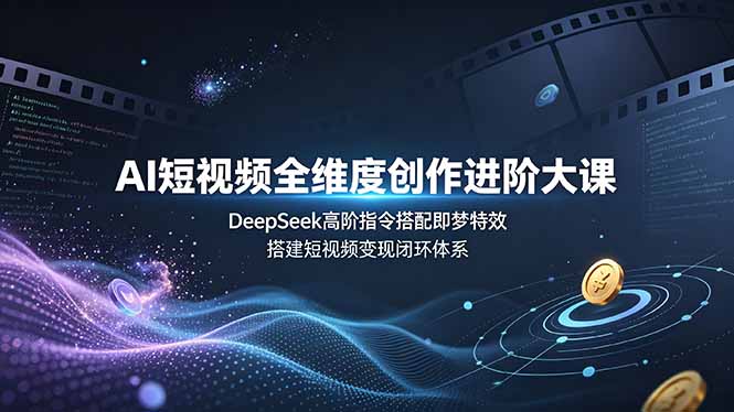 （19153期）AI短视频全维度创作进阶大课，DeepSeek高阶指令搭配即梦特效，搭建短视频变现闭环体系武野创库-网创项目资源站-副业项目-创业项目-搞钱项目野创库