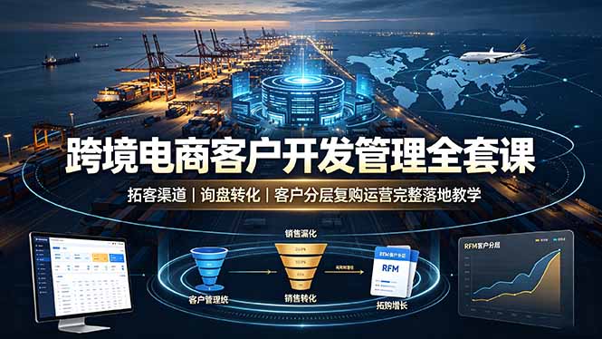 （19274期）跨境电商客户开发管理全套课·拓客渠道｜询盘转化｜客户分层复购运营完整落地教学武野创库-网创项目资源站-副业项目-创业项目-搞钱项目野创库