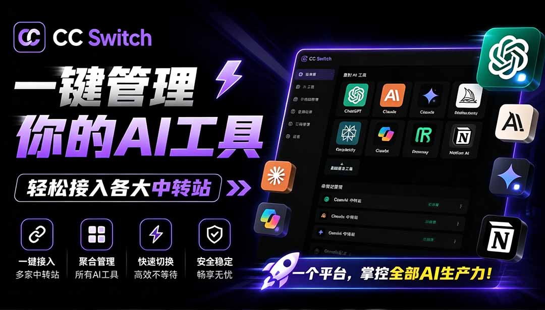 （19335期）一键给Chatgpt、Codex、Claude接入地第三方中转站，CC Switch统一管理你的 AI 编程工具工作流武野创库-网创项目资源站-副业项目-创业项目-搞钱项目野创库